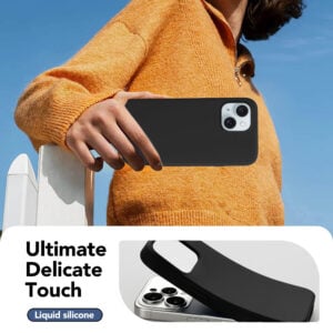 Solidenz Zwart Siliconen iPhone 15 hoesje met MagSafe – Midnight Black - 3