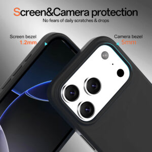 Solidenz Zwart Siliconen iPhone 17 Pro hoesje met MagSafe – Midnight Black - 2