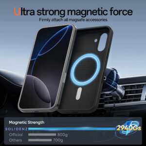 Solidenz Zwart Siliconen iPhone 16 hoesje met MagSafe – Midnight Black - 4