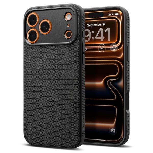 Spigen Liquid Air backcover iPhone 17 Pro – Zwart
