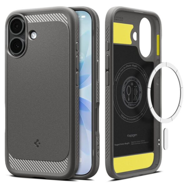 Spigen Rugged Armor Mag backcover iPhone 17 – Grijs – MagSafe compatibel