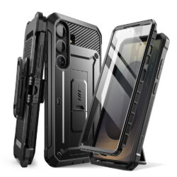 Supcase 360 Backcover met screen protector Samsung Galaxy S25 FE hoesje - Zwart