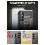 Supcase 360 Backcover met screen protector Samsung Galaxy S25 FE hoesje – Zwart - 4