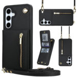 Solidenz Fashion Portemonnee hoesje met koord Samsung Galaxy S25 FE - Zwart