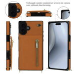 Solidenz Fashion Portemonnee hoesje met koord iPhone 17 – Bruin - 3