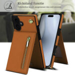 Solidenz Fashion Portemonnee hoesje met koord iPhone 17 – Bruin - 4