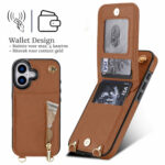 Solidenz Fashion Portemonnee hoesje met koord iPhone 17 – Bruin - 2
