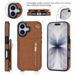 Solidenz Fashion Portemonnee hoesje met koord iPhone 17 – Bruin - 1