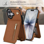 Solidenz Fashion Portemonnee hoesje met koord iPhone 17 – Bruin - 4