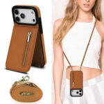 Solidenz Fashion Portemonnee hoesje met koord iPhone 17 Pro Max – Bruin - 4