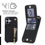 Solidenz Fashion Portemonnee hoesje met koord iPhone 17 – Zwart - 5