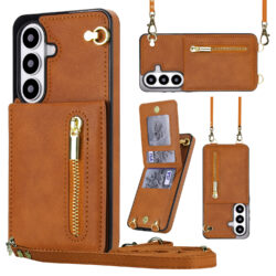 Solidenz Fashion Portemonnee hoesje met koord Samsung Galaxy S26 - Bruin