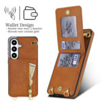 Solidenz Fashion Portemonnee hoesje met koord Samsung Galaxy S26 – Bruin - 1