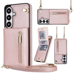 Solidenz Fashion Portemonnee hoesje met koord Samsung Galaxy S26 Plus - Roségoud
