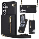 Solidenz Fashion Portemonnee hoesje met koord Samsung Galaxy S26 Plus - Zwart