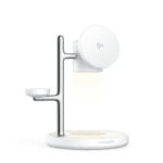 Joyroom 4-in-1 Qi2 draadloze oplader met nachtlamp (15W) voor telefoon, smartwatch en oordopjes – Wit