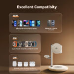 Joyroom 4-in-1 Qi2 draadloze oplader met nachtlamp (15W) voor telefoon, smartwatch en oordopjes – Wit - 7