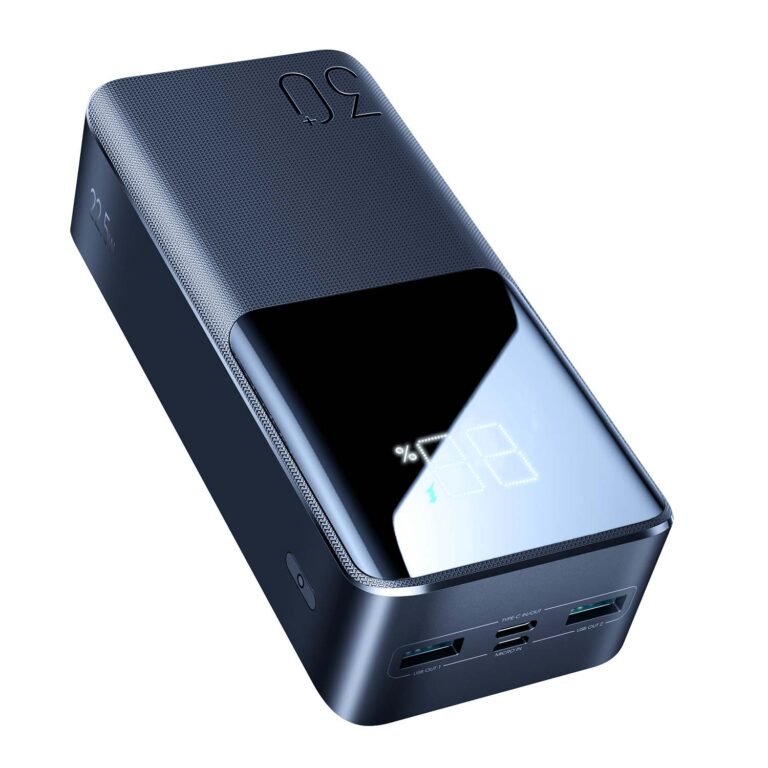 Joyroom Star Series powerbank 30.000 mAh met 22,5W snelladen (USB-C + 2x USB-A) en LED display – Zwart