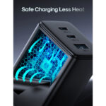 Joyroom GaN snellader 65W met 2x USB-C en USB-A inclusief 100W USB-C naar USB-C kabel 1,2m – Zwart - 6