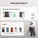 Joyroom magnetische MagSafe wallet met kaarthouder en handstrap – ruimte voor 3 passen – Zwart - 9