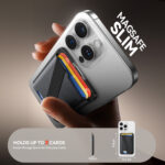 Joyroom magnetische MagSafe wallet met kaarthouder en handstrap – ruimte voor 3 passen – Zwart - 5