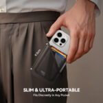 Joyroom magnetische MagSafe wallet met kaarthouder en handstrap – ruimte voor 3 passen – Zwart - 7