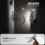 Joyroom magnetische MagSafe wallet met kaarthouder en handstrap – ruimte voor 3 passen – Zwart - 8