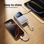 Joyroom powerbank 10.000 mAh met ingebouwde oprolbare USB-C kabel en 22,5W snelladen – Wit - 3