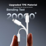 Joyroom powerbank 10.000 mAh met ingebouwde oprolbare USB-C kabel en 22,5W snelladen – Wit - 6