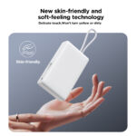 Joyroom powerbank 10.000 mAh met ingebouwde oprolbare USB-C kabel en 22,5W snelladen – Wit - 10