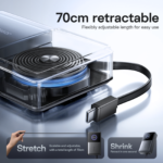 Joyroom powerbank 10.000 mAh met ingebouwde oprolbare USB-C kabel en 22,5W snelladen – Zwart - 3