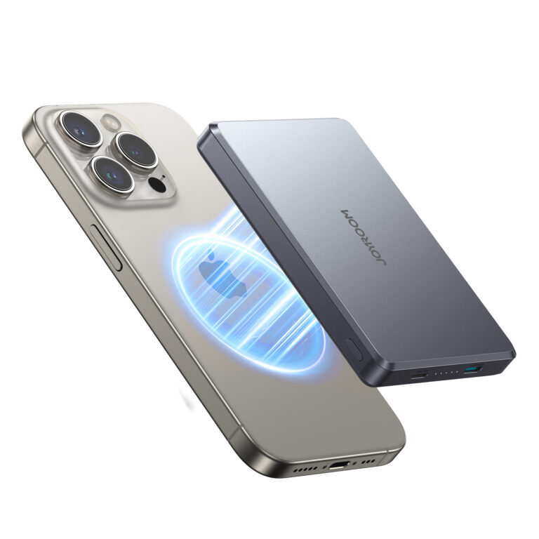 Joyroom ultradunne magnetische powerbank 10.000 mAh met 15W draadloos laden en 20W PD snelladen – Grijs