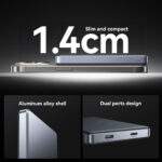 Joyroom ultradunne magnetische powerbank 10.000 mAh met 15W draadloos laden en 20W PD snelladen – Grijs - 5