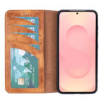 Solidenz Moda Book Samsung Galaxy S26 Ultra echt leren hoesje – Lichtbruin - 3