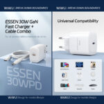 WiWU 30W snellader – USB-C oplader inclusief USB-C Kabel – Wit - 2