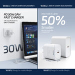 WiWU 30W snellader – USB-C oplader inclusief USB-C Kabel – Wit - 3