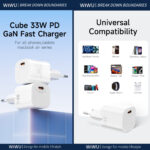 WiWU 33W snellader – USB-C oplader zonder Kabel – Wit - 2