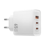 WiWU 65W snellader – Driepoorts Charger zonder Kabel  – Wit - 1