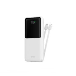 WiWU Powerbank 10000mAh 2-in-1 kabel Type-C en Lightning - Digital display - Wit