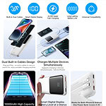 WiWU Powerbank 10000mAh 2-in-1 kabel Type-C en Lightning – Digital display – Wit - 6