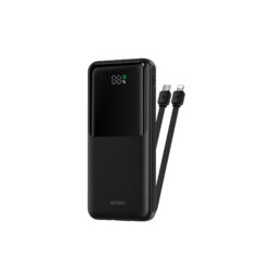 WiWU Powerbank 10000mAh 2-in-1 kabel Type-C en Lightning - Digital display - Zwart