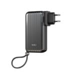 WiWU Powerbank 10000mAh 3-in-1 Type-C, Lightning kabel en Wereldstekker - Zwart