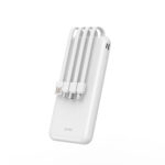 WiWU Powerbank 10000mAh 4-in-1 kabel Type-C, Micro-USB, USB-A en Lightning - Snelladen - Wit