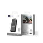 WiWU Powerbank 10000mAh 4-in-1 kabel Type-C, Micro-USB, USB-A en Lightning – Snelladen – Zwart - 5