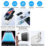 WiWU Powerbank 20000mAh 2-in-1 kabel Type-C en Lightning – Digital display – Wit - 4