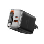 WiWU Tweepoorts Oplader Helix 67W snellader – Inclusief intrekbare kabel 70cm – Zwart - 2