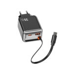 WiWU Tweepoorts Oplader Helix PD35W snellader – Inclusief intrekbare kabel 70cm – Zwart