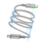 WiWU USB-C kabel 100W – Snellaadkabel & datakabel – Magnetisch oprolbaar – Grijs