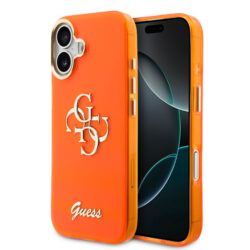 Guess IML 4G Script Metal Logo Hoesje iPhone 17 - Oranje
