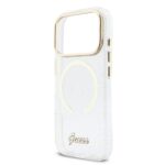 Guess IML Glitter Script Strap MagSafe Hoesje iPhone 17 Pro – Transparant - 3
